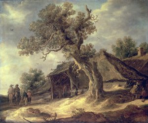 Landschap met een eik, 1634 door Jacob van Ruisdael